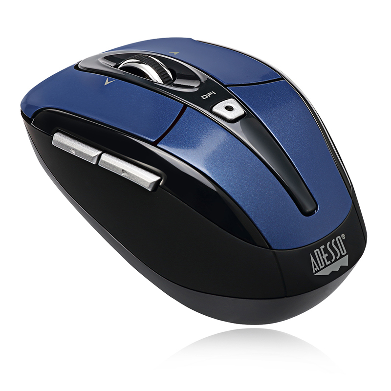 Adesso IMOUSE S60L Mouse - USB - Optical - 6 Button(s) - Blue - Right-handed 